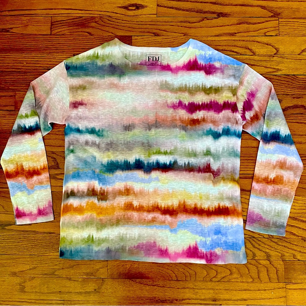 FDJ French Dressing Jeans Salt Dyed Printed Boatneck Top Women’s Small